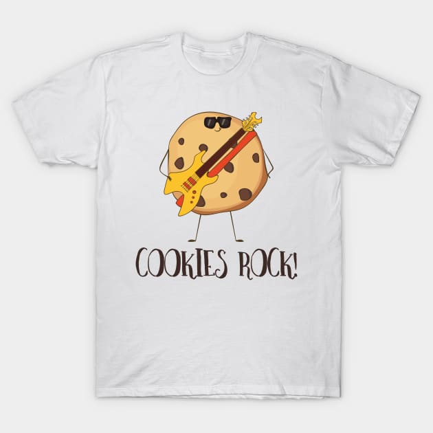 Cookies Rock! Funny Cute Cookie Love T-Shirt by Dreamy Panda Designs